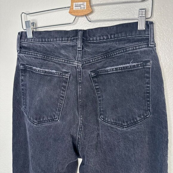 Abercrombie & Fitch Dad High Rise V Waist Jeans Curve Crossover Black 10 - Picture 6 of 6